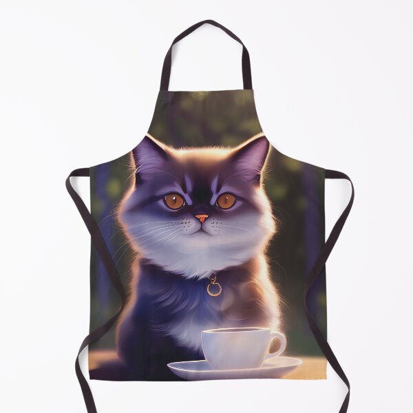 Item preview, Cute Persian Exotic Shorthair Cat with a mug cup of morning coffee designed and sold by akwl-design.