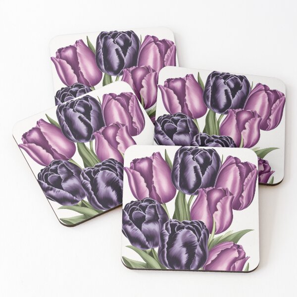 Aperçu de l'œuvre Tulipes violettes - bouquet de fleurs élégant créée et vendue par Edith Leyster.