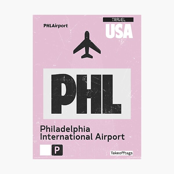 PHL Philadelphia airport code Photographic Print