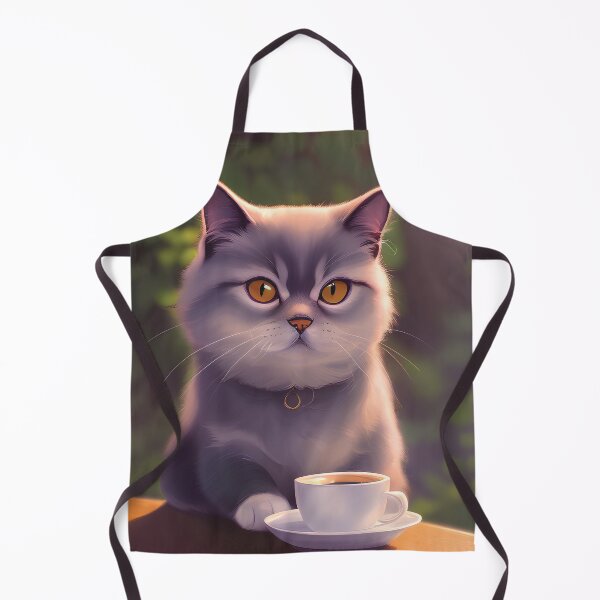 Item preview, Cute Persian Exotic Shorthair Cat with a mug cup of morning coffee designed and sold by akwl-design.