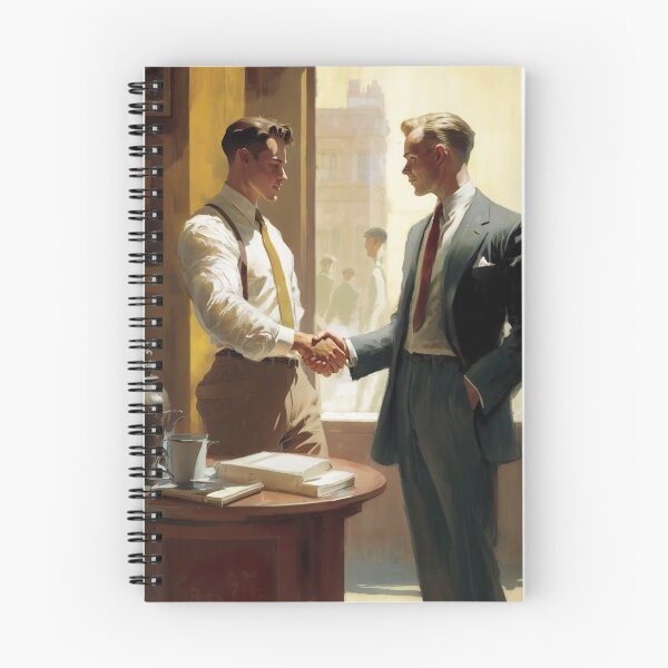 Item preview, Business handshake, vintage art designed and sold by Lonesomefolk.