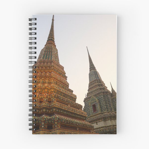 Item preview, Third view of two stupa against sky at Wat Pho designed and sold by kall3bu.