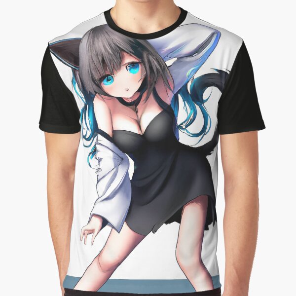 Anime manga cat girl on white background Graphic T-Shirt