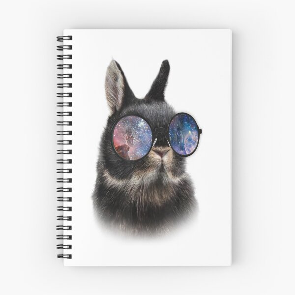 Item preview, Black Netherland Rabbit in Retro Galaxy designed and sold by CoffeyOttoArtS.