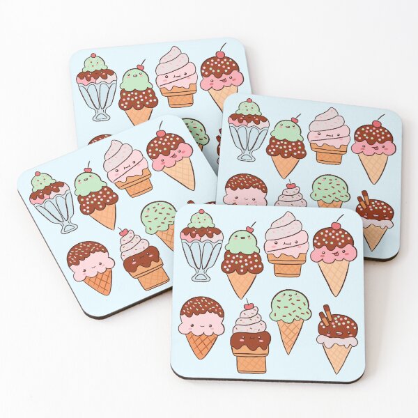 Item preview, Kawaii ice cream pattern  designed and sold by Yarafantasyart.