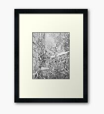 Black and White Marble Texture Framed Print