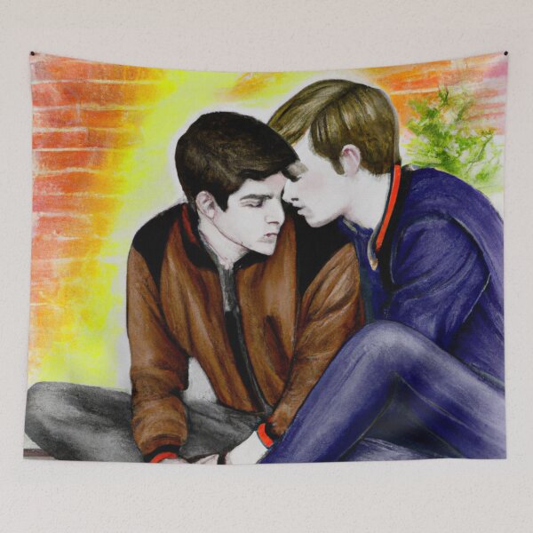 Item preview,  Heartstopper,  Charlie and Nick, in a tender and intimate moment. designed and sold by Berry Pink.