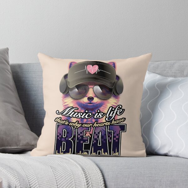 Item preview, Music is life that’s why our hearts have beat fox sunglasses headphone digital pixel design designed and sold by SetthaSK.