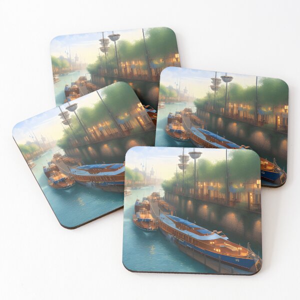 Item preview, River boats and canals designed and sold by dykerphotoart.