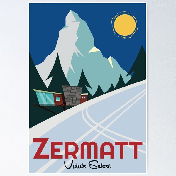 Aperçu de l'œuvre Affiche de ski de Zermatt créée et vendue par GAGodel.