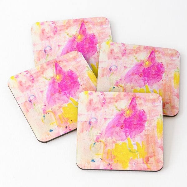 Item preview, Dreamy Pink and yellow abstract art  designed and sold by Scrapgenie.