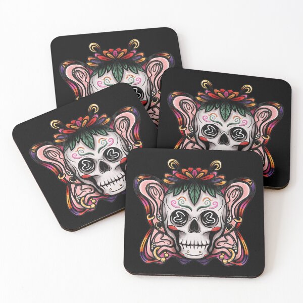 Item preview, Fly Fly, Skull Butterfly - Funky Alternative Skull Butterfly Piercing and Tattoo Print designed and sold by vectoprints.