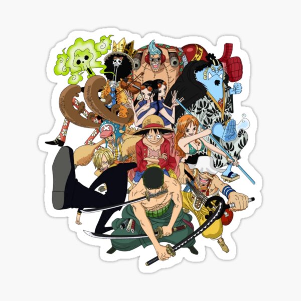 Stickers One Piece - equipage Luffy - chapeau de paille - garçon