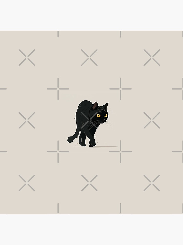 Little Black Cat Stamp | Art Board Print