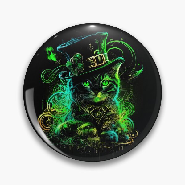 Item preview, Green Magic: Artwork of a Cat with a Cap For St Patrick Day Celebration  designed and sold by digitaldreamHD.