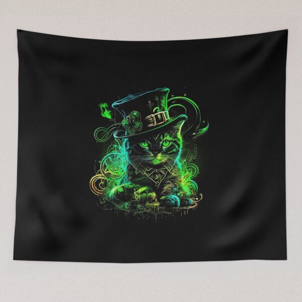 Item preview, Green Magic: Artwork of a Cat with a Cap For St Patrick Day Celebration  designed and sold by digitaldreamHD.
