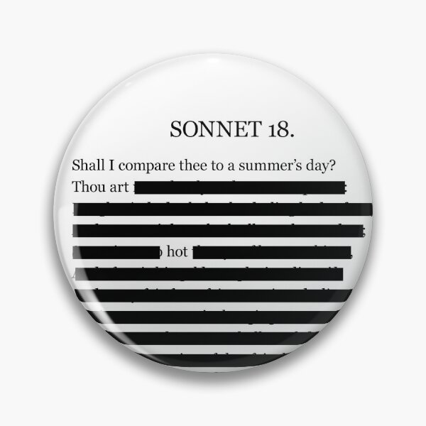 Item preview, Redacted Sonnet 18 designed and sold by zarazarazara.