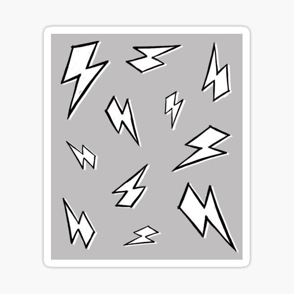 sketchy-black-and-white-lightning-thunder-bolt-pattern-on-grey-sticker-for-sale-by-onethreesix-redbubble