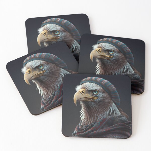 Item preview, Eagle wearing a indian design knitted clothes designed and sold by MonkStudio.