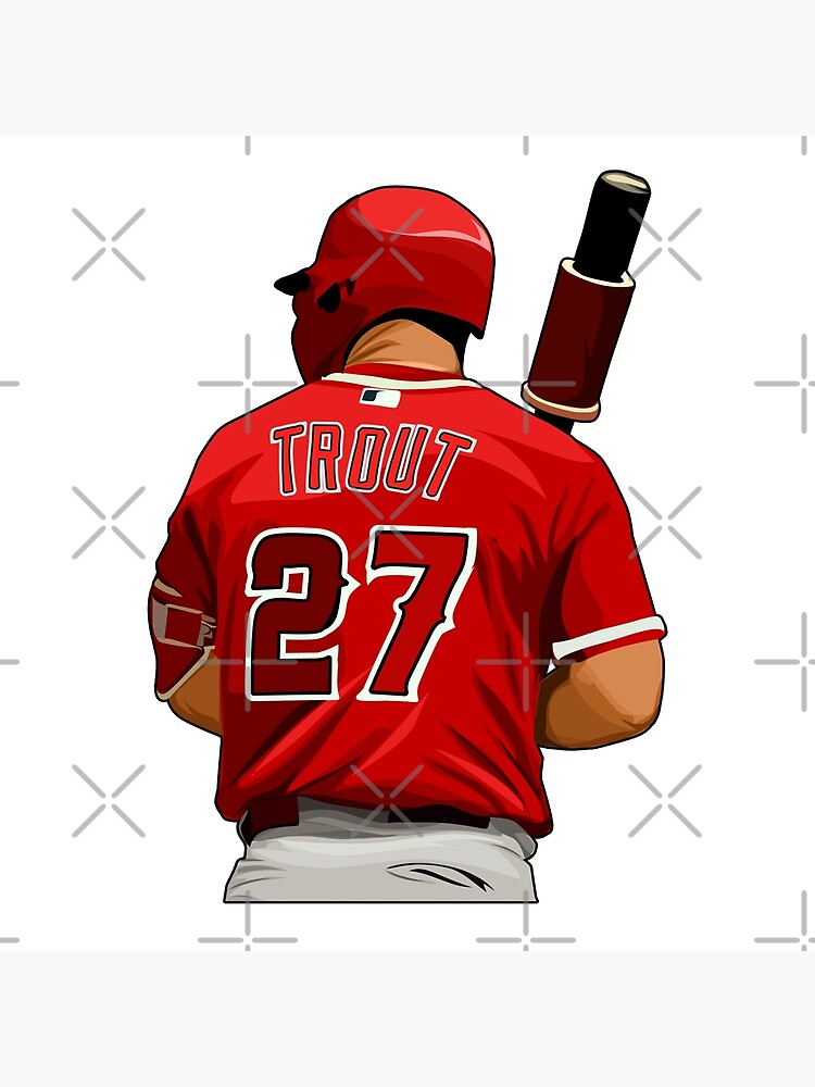 Mike Trout Printable Art Portrait Angel's Baseball 27 