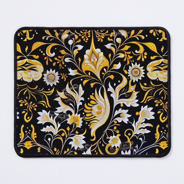 Item preview, Turkish Traditional Floral Pattern design In black and yellow designed and sold by m14arts.