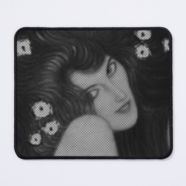 Item preview, Black and White Gustav Klimt Woman with Flowers in Her Long Hair Beethoven Friese Painting Monochromatic Halftone Effect Edit by Veda Graphic Abstract designed and sold by kattakitty.