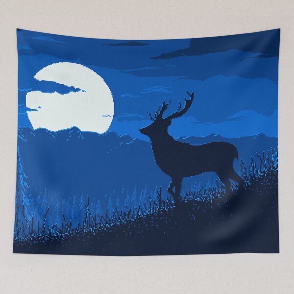 Item preview, "The Lone Deer" - pixel art designed and sold by Retroperks.