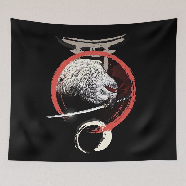Item preview, Samurai Ninja African Grey Parrot Warrior designed and sold by Alienphysique.