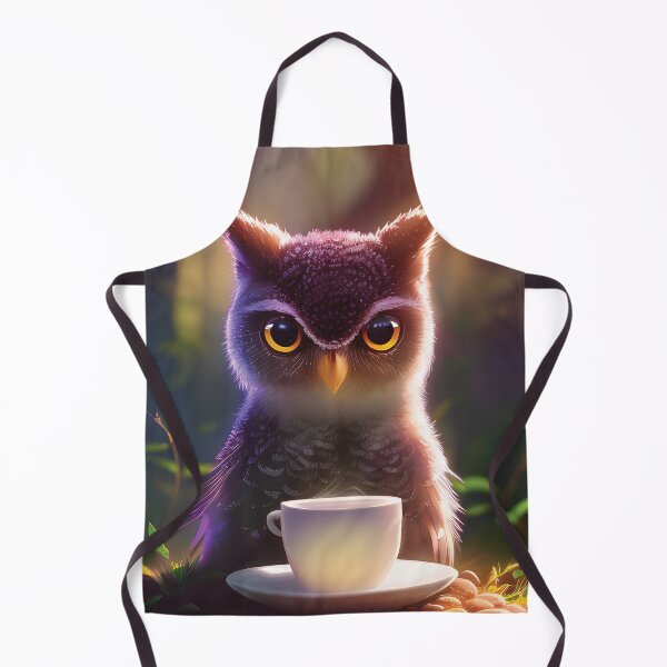 Item preview, Cute Owl with a mug cup of morning coffee designed and sold by akwl-design.