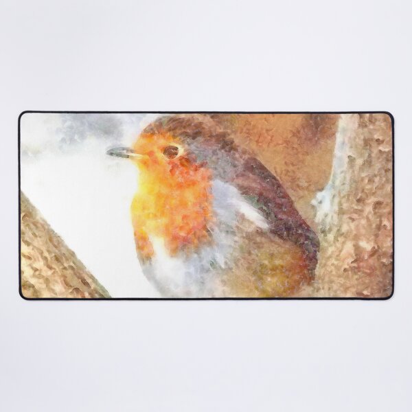 Item preview, Artistic Robin Redbreast Perched Between Bare Branches Watercolor designed and sold by taiche.