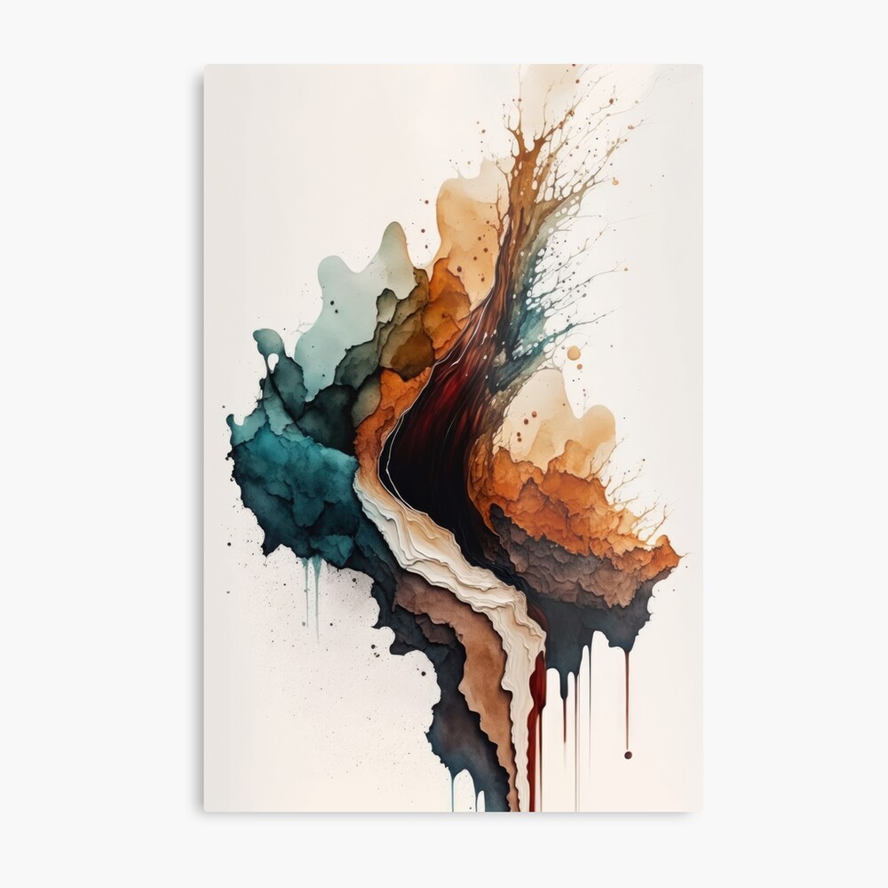 Emerging Terra: A Colorful Abstract acrylic Ink Painting | Canvas Print