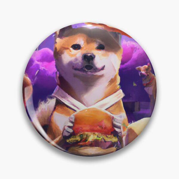 Item preview, Fortune-telling shiba inu reading your fate in a giant hamburger, digital art designed and sold by Berry Pink.
