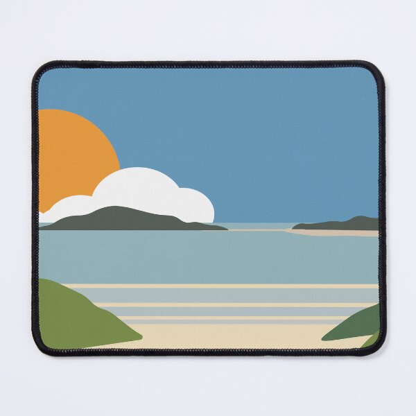 Item preview, Bantham beach Devon mid century style print designed and sold by TheArtfulBadger.
