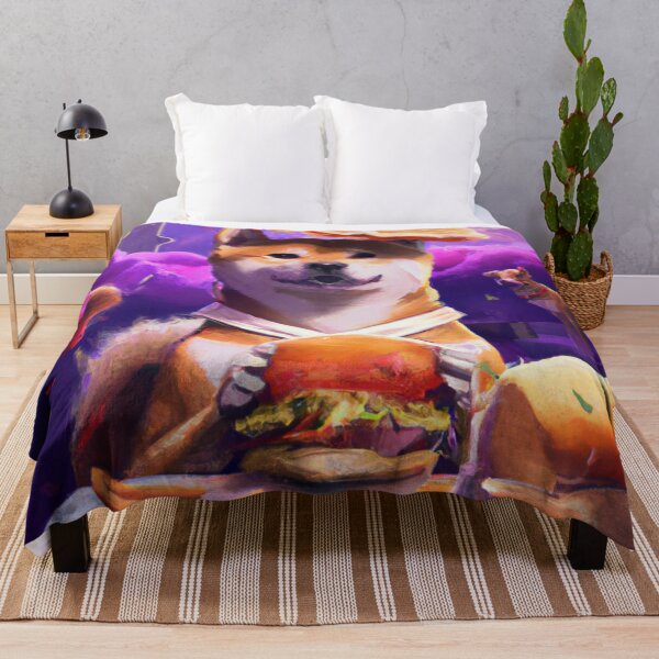 Item preview, Fortune-telling shiba inu reading your fate in a giant hamburger, digital art designed and sold by Berry Pink.
