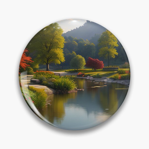 Artikelvorschau, An Idyllic Garden Scene Ducks, Flowers, and a Stunning Sunset entworfen und verkauft von D3monic.