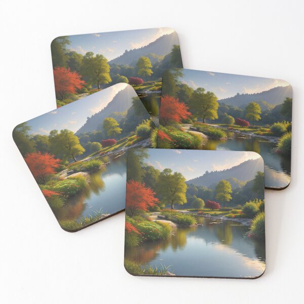 Artikelvorschau, An Idyllic Garden Scene Ducks, Flowers, and a Stunning Sunset entworfen und verkauft von D3monic.
