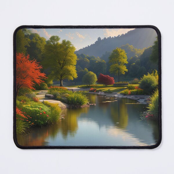Artikelvorschau, An Idyllic Garden Scene Ducks, Flowers, and a Stunning Sunset entworfen und verkauft von D3monic.