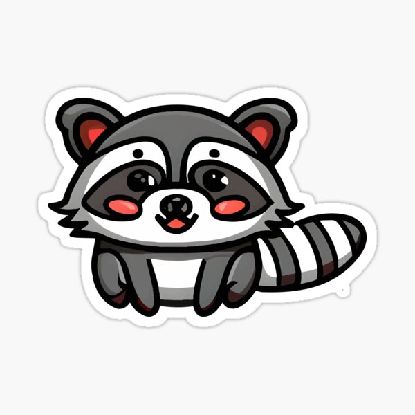 Cute raccoon kawaii cartoon vector characters set. Adorable and funny  smiling animal isolated stickers, patches, kids book illustrations pack.  Anime baby little raccoon emojis on pink background, Stock vector