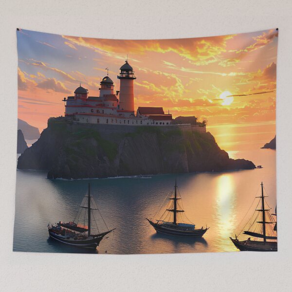 Item preview, Boats and Bliss at the Portside Sunset designed and sold by D3monic.