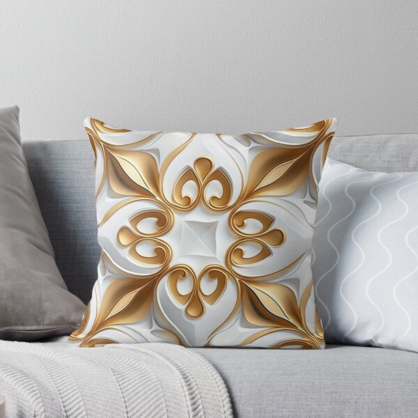 Aperçu de l'œuvre Luxury Abstract Design white and gold v2 créée et vendue par warzin.