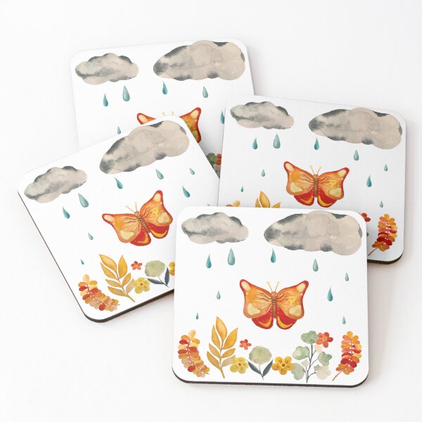 Artikelvorschau, Butterfly cloud drop flower design a watercolor entworfen und verkauft von Yana Mustafina | Boho Soulful Designs.