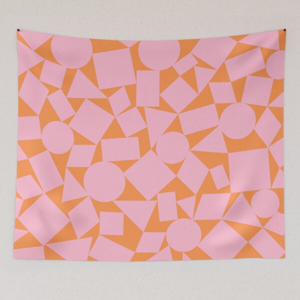 Item preview, Pastel Pink and Orange Geometric Shapes Pattern designed and sold by OneThreeSix.
