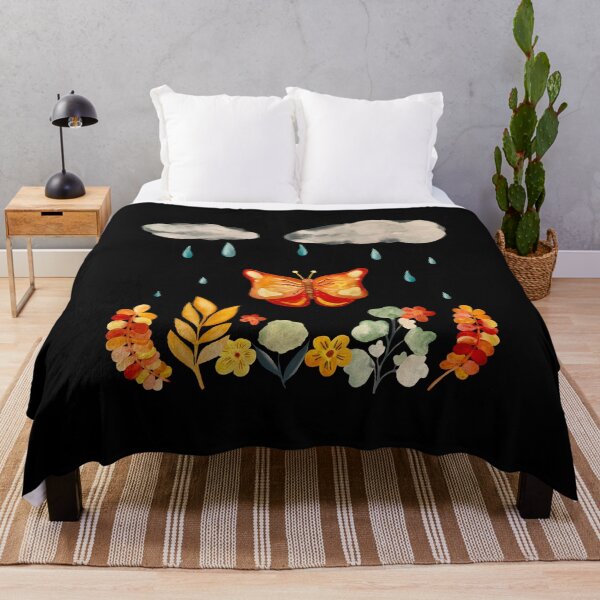 Artikelvorschau, Butterfly cloud drop flower design a watercolor black entworfen und verkauft von Yana Mustafina | Boho Soulful Designs.
