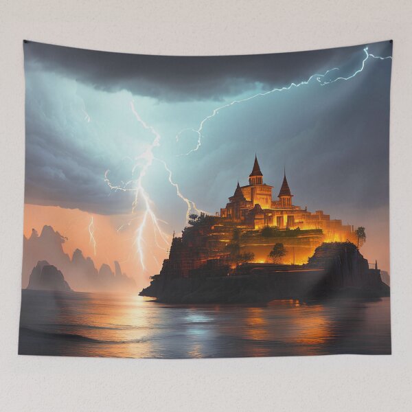 Item preview, Exploring the Ruins of an Ancient Floating City Amidst a Storm designed and sold by D3monic.