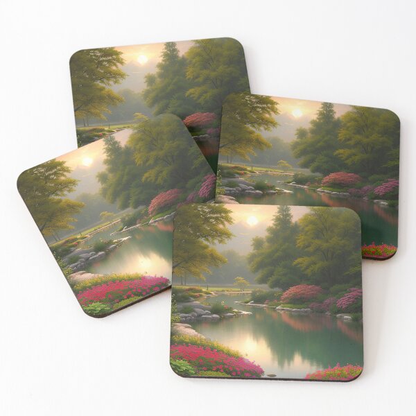 Artikelvorschau, Flower Garden Serenade A Calming Sunset Landscape entworfen und verkauft von D3monic.