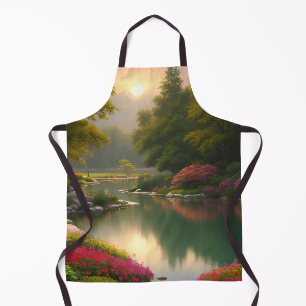 Aperçu de l'œuvre Flower Garden Serenade A Calming Sunset Landscape créée et vendue par D3monic.