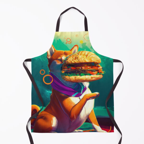 Item preview, Fortune-telling shiba inu reading your fate in a giant hamburger, digital art designed and sold by Berry Pink.