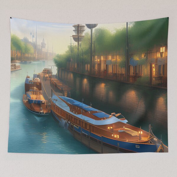 Item preview, River boats and canals designed and sold by dykerphotoart.