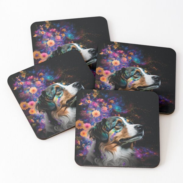 Item preview, Australian Shepherd stardust portrait designed and sold by HookedOnDogz.