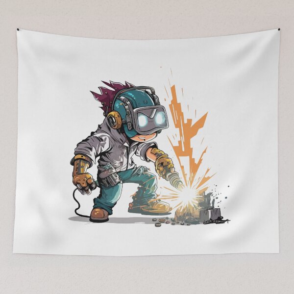 Item preview, Funny Welder Helmet Sticker Design designed and sold by Jarmo Piironen.